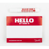 Montana - Hello My Name Is - 100x Stickers RED