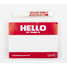 Montana - Hello My Name Is - 100x Stickers RED